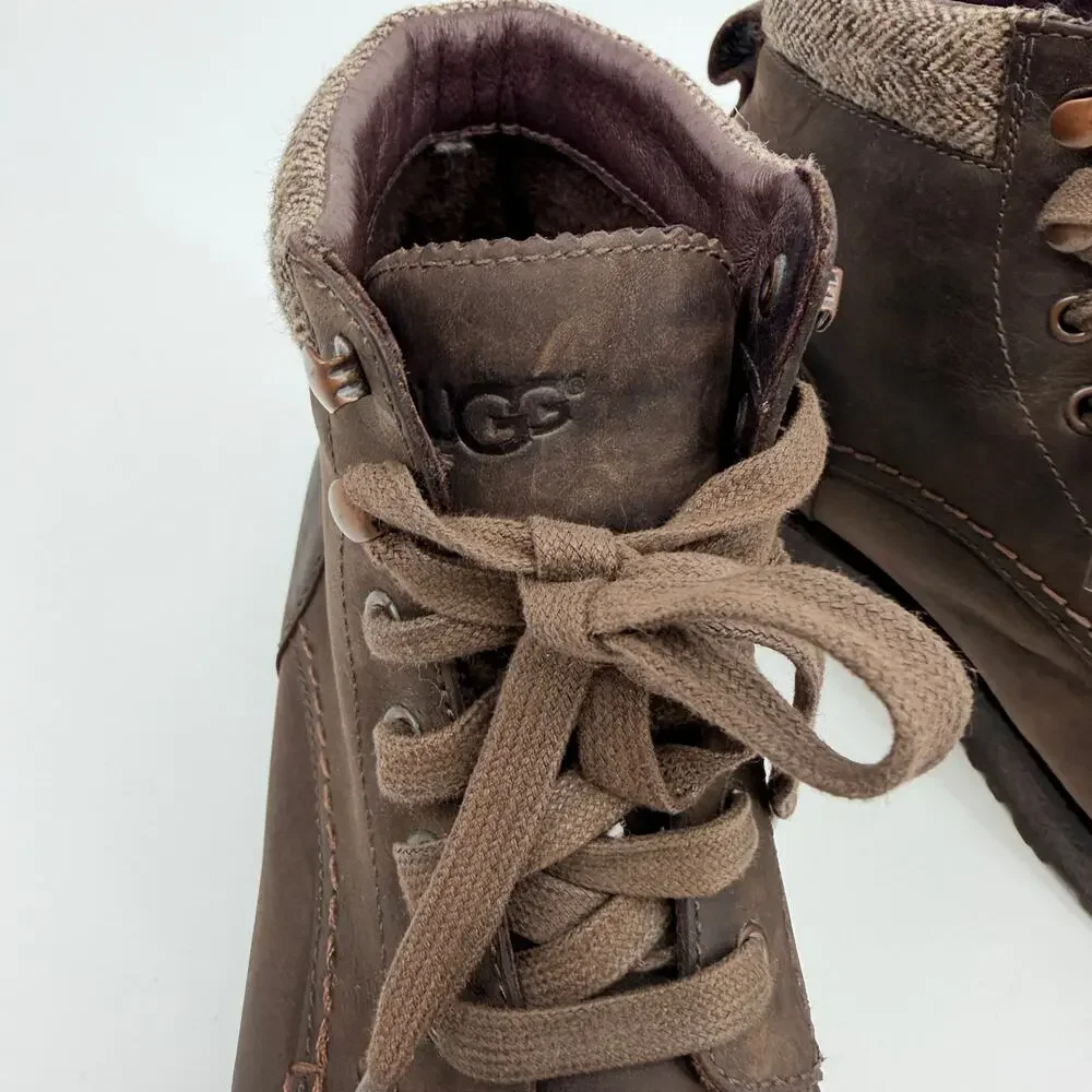 UGG Merrick Rugged Waterproof Brown Leather Mens Lace Up Boot 9.5